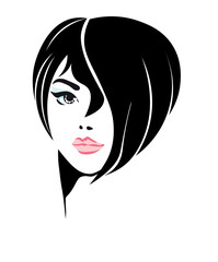 portrait of a woman. Beautiful fashion girl with make-up. Icon hair, girls face, Hair stile icon