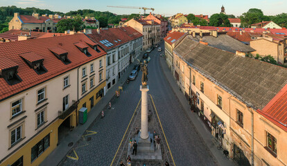 Vilnius Old Town and Uzupis District with Famous Angel Statue. Lithuania