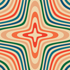 Psychedelic retro groove psychedelic background in muted warm tones. vector illustration. Pattern in the style of the seventies and sixties. Hippie style design