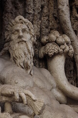 Detail of a sculpture in a fountain in Roma