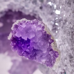 Amethyst quartz crystal geode.  Generative AI