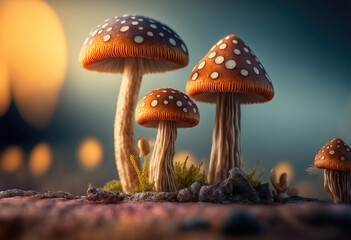 Fototapeta premium Generative AI. Mushrooms No.23