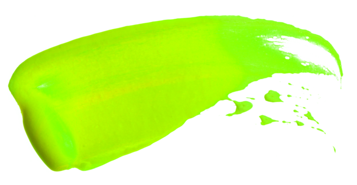 PNG Abstract acrylic green color smear brushstroke. Isolated on transparent background.