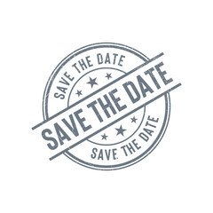 Save the Date Stamp Grunge Vector Template