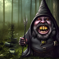 Evil Gnome With Gold Teeth