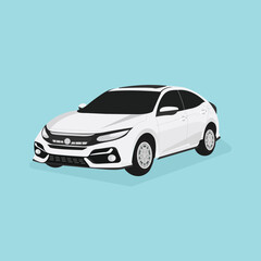 Realistic sedan car vector 3d design. transportation on isolated background illustration.