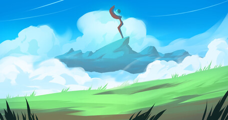 Paisaje 27, Ilustración de lugar Fantástico © Abner