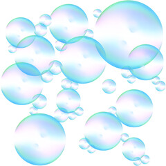 Blue bubbles, transparent, illustration