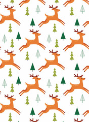 seamless pattern with deer 