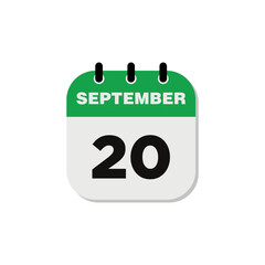 September Calendar Icon Vector Template