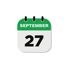 Fototapeta premium September Calendar Icon Vector Template