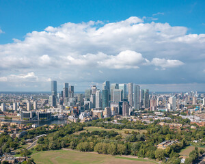 Obraz premium Commercial and residential buildings and skyscrapers aerial view. City and people globalization concept.