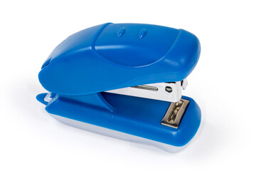 Small paper stapler on a white background