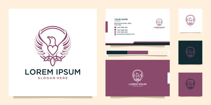 Heart chested dove inspiration with business card