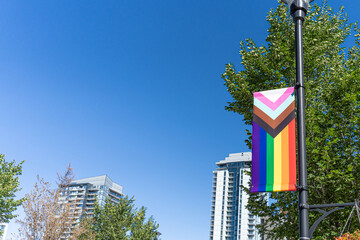 Gay pride flag in Downtown Calgary