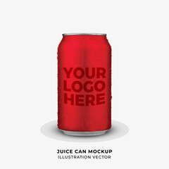 juice can mockup vector illustration