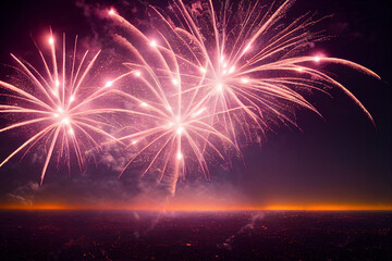 fireworks in the city