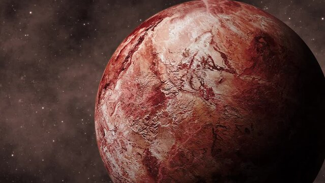 Makemake Fictional 3d planet rotated view galaxy