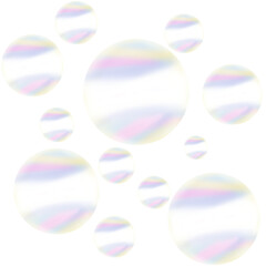 set of colorful bubbles, transparent