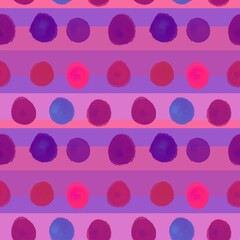 Abstract circle seamless watercolor paint polka dots pattern for wrapping paper and fabrics and linens