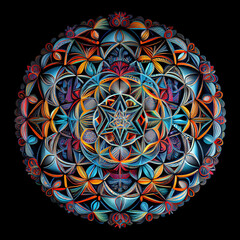 chakras colorful mandala for creative design for yoga