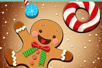 Gingerbread cookie Christmas holiday. Generative Ai