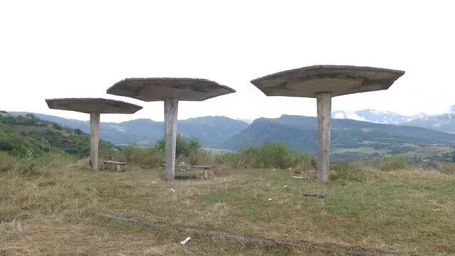 Driving along the highways of the Armenian countryside