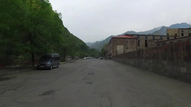 Driving along the highways of the Armenian countryside