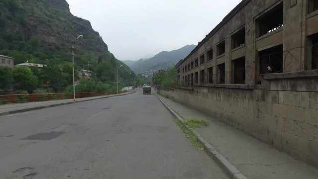 Driving along the highways of the Armenian countryside