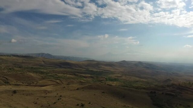 Driving along the highways of the Armenian countryside