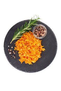 Stewed carrot, isolated on white background