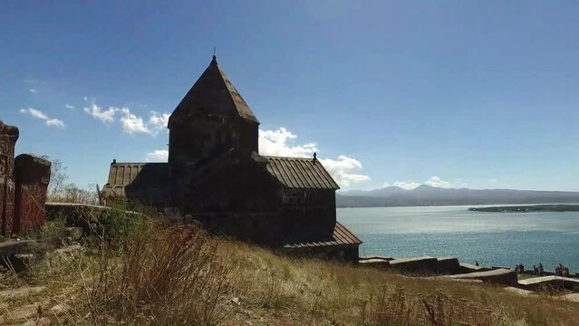 Church by Lake Sevan in Armenia