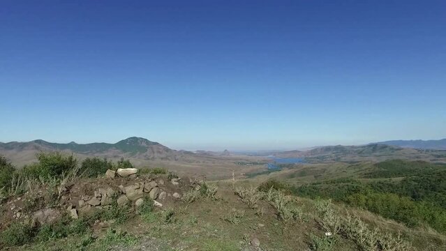 Driving along the highways of the Armenian countryside