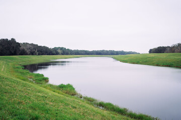 Fototapeta na wymiar Tampa bypass canal, a 14-mile-long flood bypass operated by the Southwest Florida Water Management District