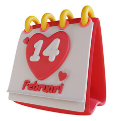 3D illustration valentine calendar