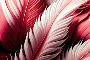 red and white feathers background as beautiful abstract wallpaper header