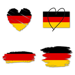 Elements collection flag of Germany design template. Heart and brush stroke.