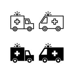 Ambulance icon vector for web and mobile app. ambulance truck sign and symbol. ambulance car