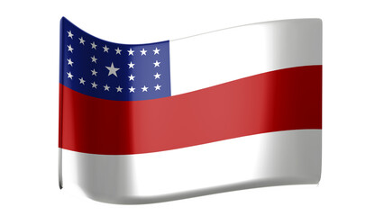 3d Flag of the state of Amazonas in Brazil with reflections and shadows