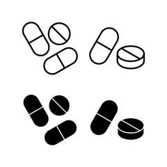 Pills icon vector for web and mobile app. capsule icon. Drug sign and symbol