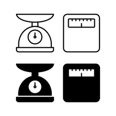 Scales icon vector for web and mobile app. Weight scale sign and symbol