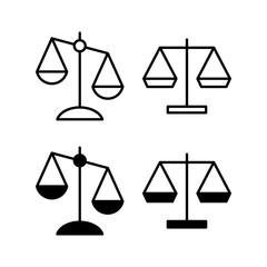 Scales icon vector for web and mobile app. Law scale icon. Justice sign and symbol