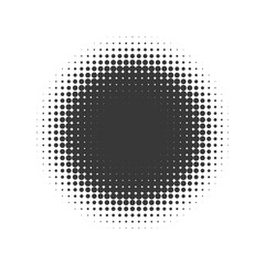 Circle halftone set. Modern dotted circles halftones. Black dotwork gradients. Vector illustration.