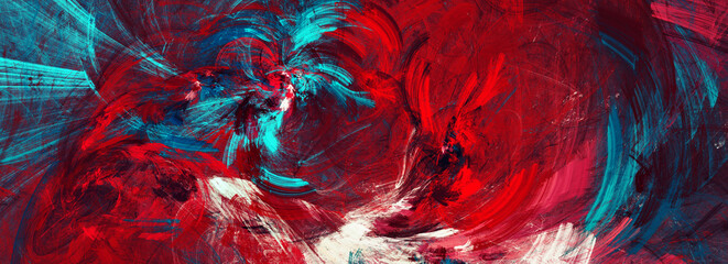Bright artistic dynamic background. Abstract red painting. Fractal artwork for creative graphic design