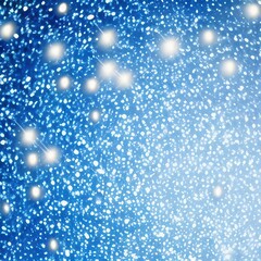 Background of abstract defocused white glitter lights on blue background with bokeh. Generative AI