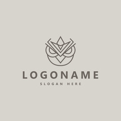 Fototapeta premium Owl King Minimalist Logo Design Vector