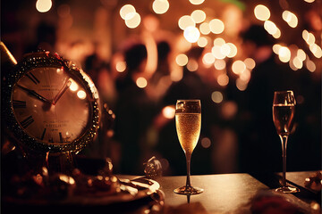 Champagne, new years eve celebration