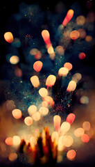 Bokeh lights, blurred background, celebration lights