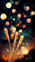 Out of focus lights background, fireworks, sparkles, bokeh effect