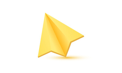 illustration icon realistic 3d paper plane isolated on background